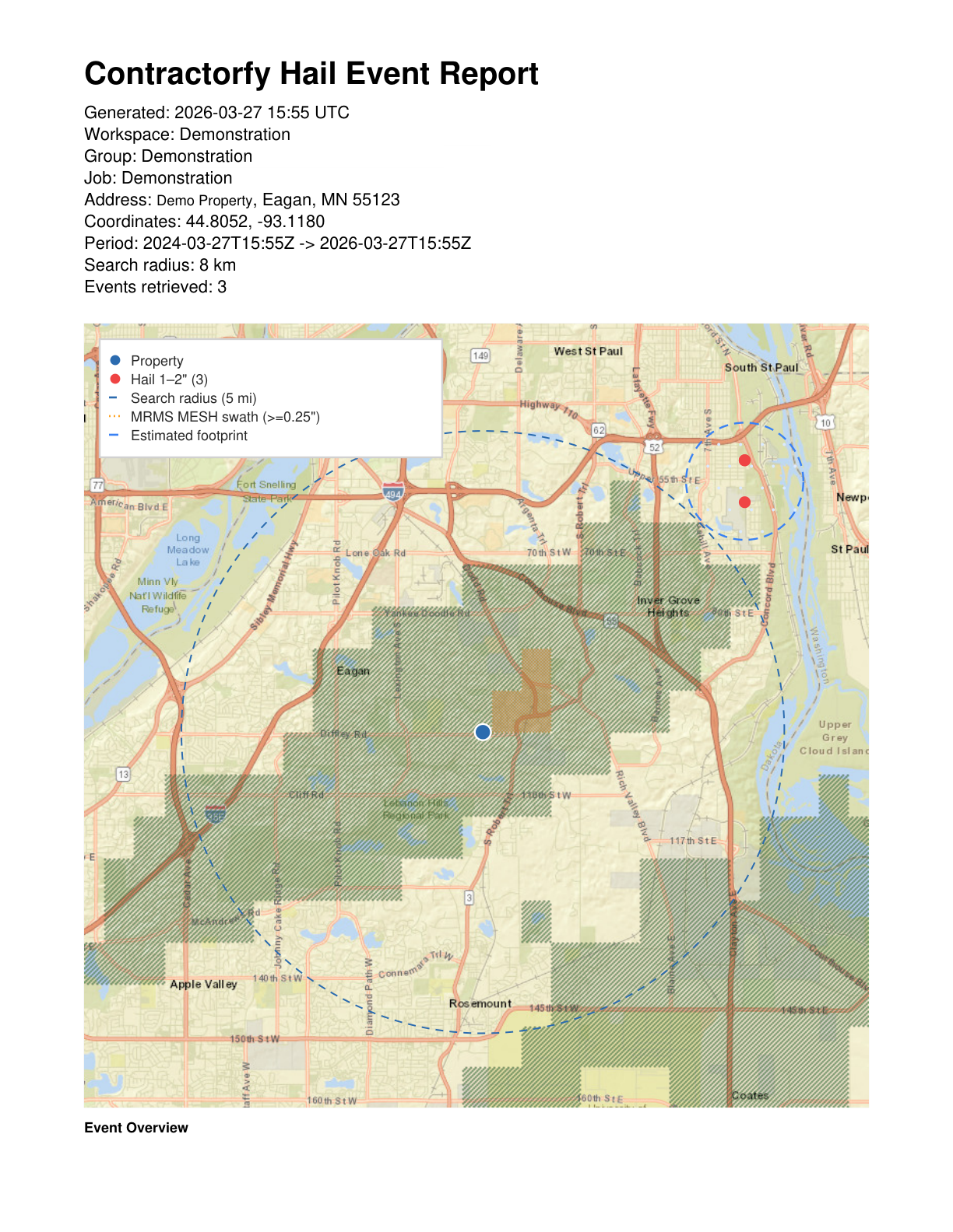 Preview image captured from the real Contractorfy hail report PDF.