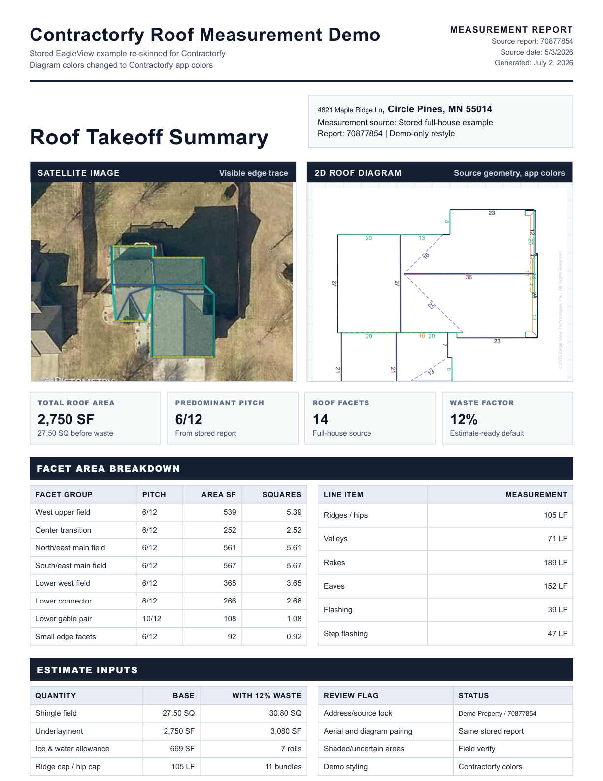 Preview image captured from the real Contractorfy measurement report PDF.