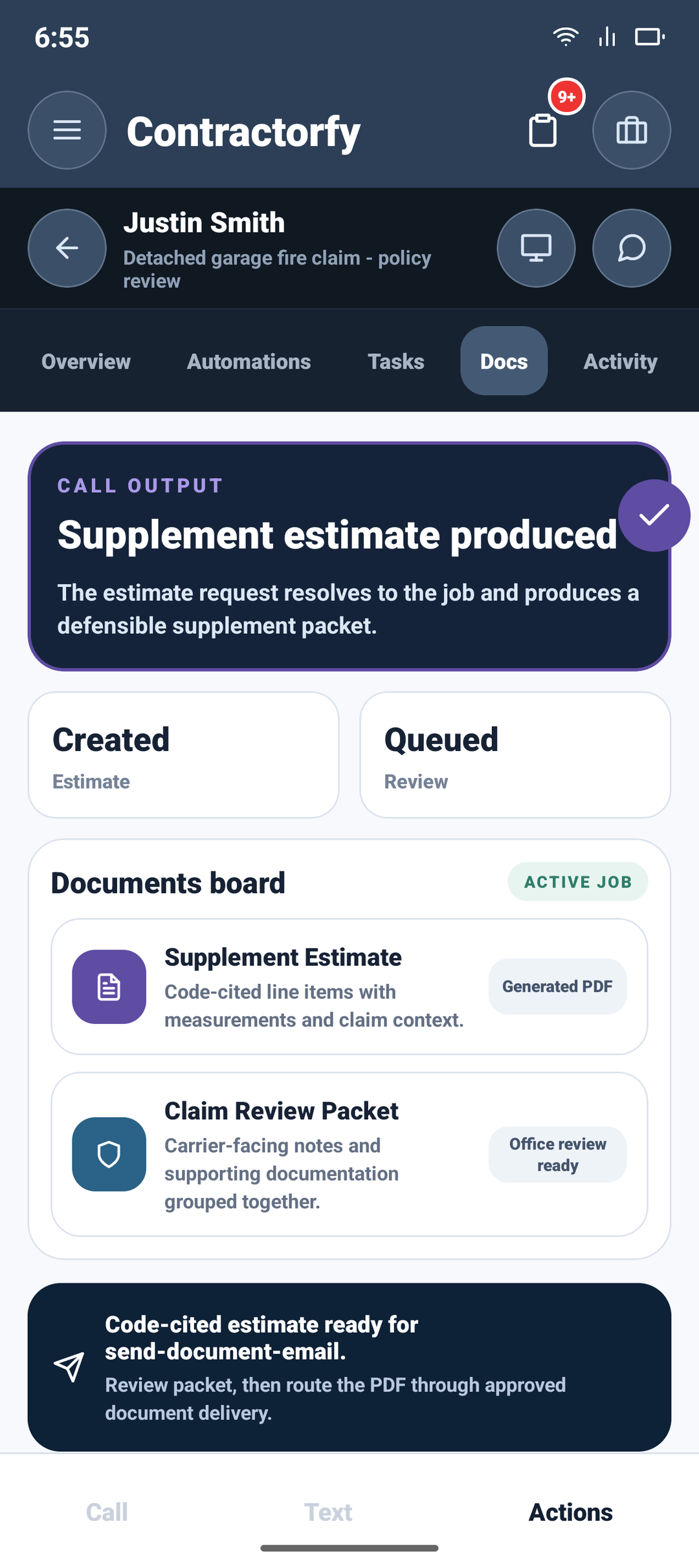 Recorded roofing request Contractorfy media asset