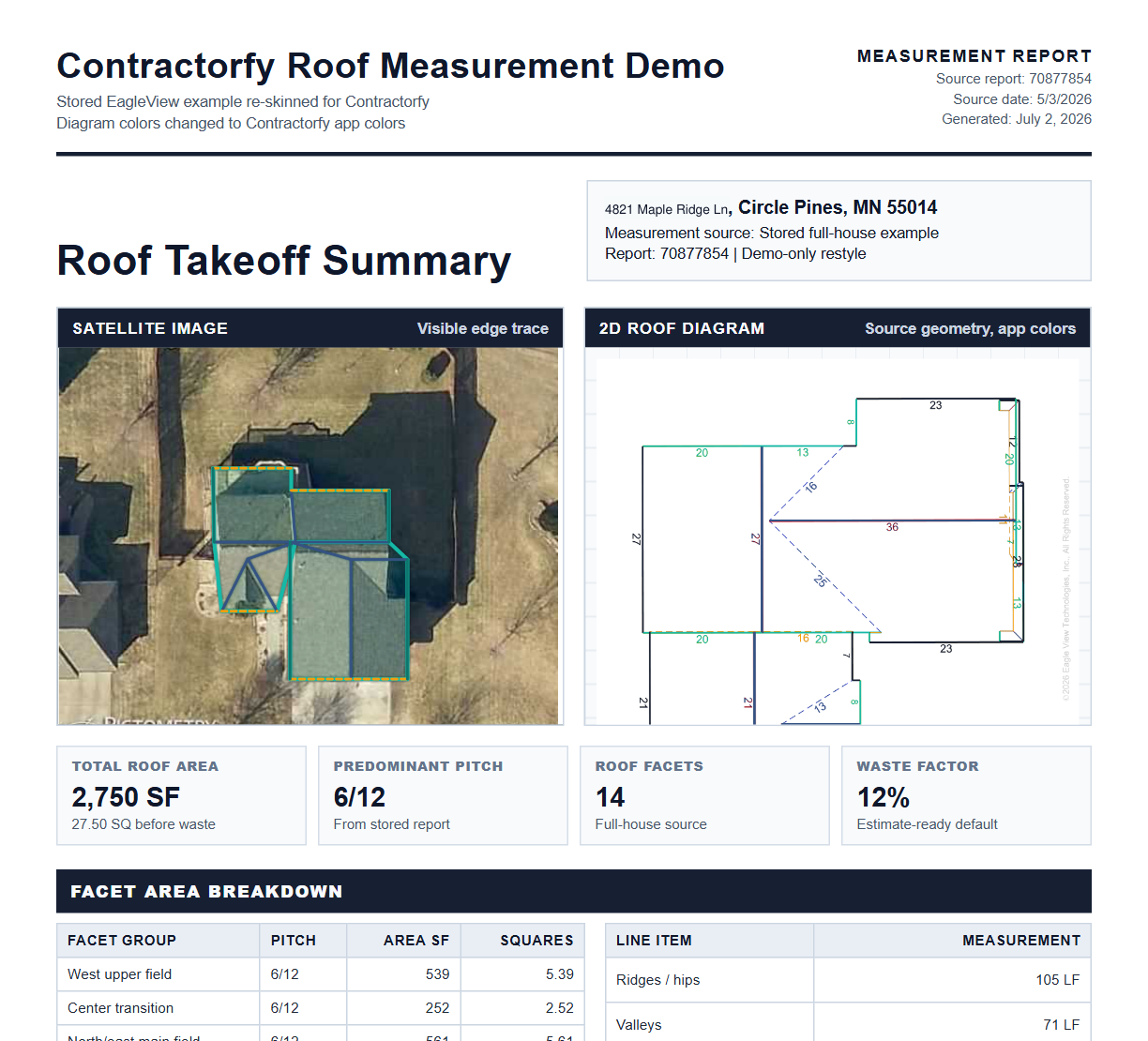 Preview image captured from the real Contractorfy measurement report PDF.