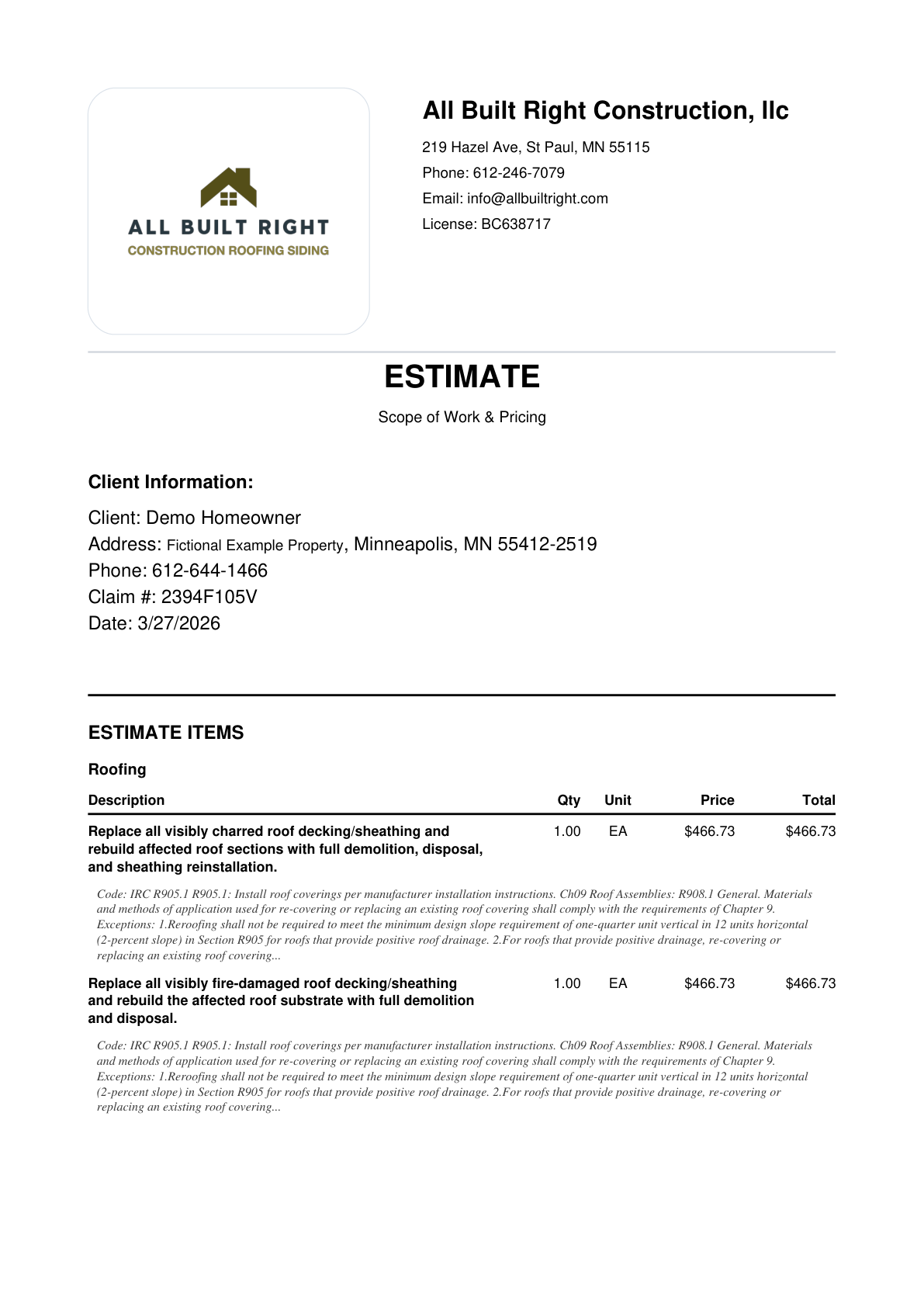 Supplement estimate Contractorfy media asset